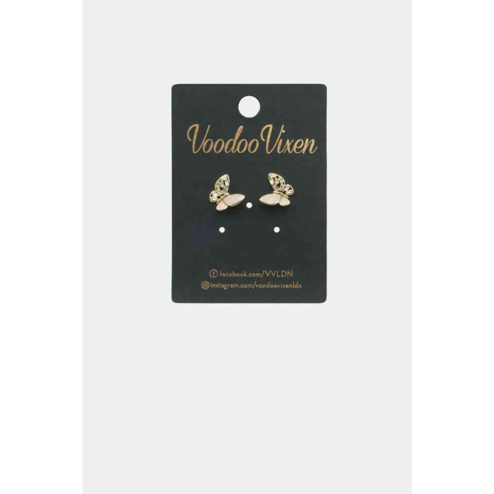 Voodoo Vixen - Butterfly Sparkle Stud Des boucles d'oreilles - Rose